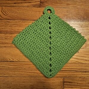 Green Crochet Pot Holder